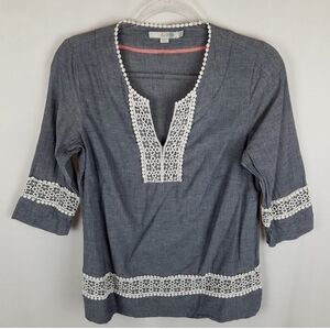 Boden top blue with lace 8P